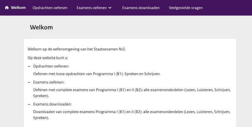 Printscreen van de oefenomgeving